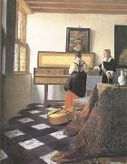 Jan Vermeer A Lady at the Virginals with a Gentleman (mk25) oil painting picture wholesale